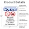 Signmission No Food Or Drink Allowed, 7 in W x Rectangle, Aluminum OS-2PACK-NS-A-710-V-14579 - alternate 3